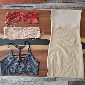 Lot Of Intimates: 2 Bralettes, Sports Bra, Spanx Slip